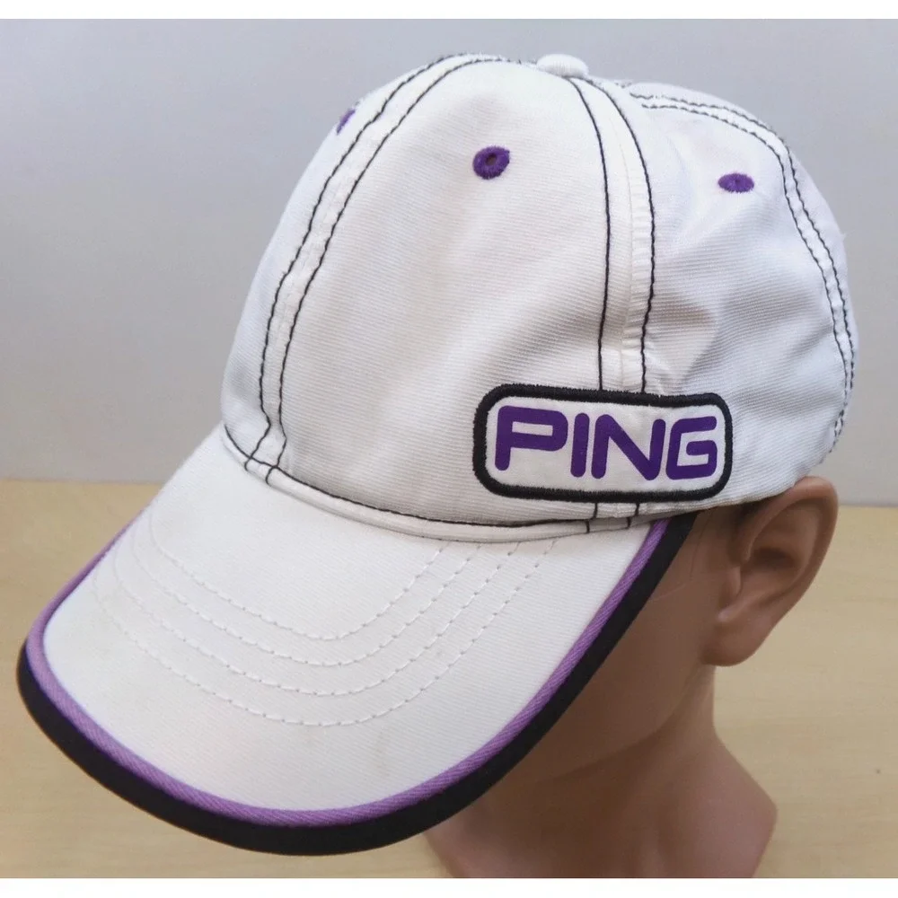 Ping Ladies Light Weight Golf Cap‎ Hat White and Purple Adjustable